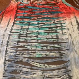 Multi color shredded top one size fits most
